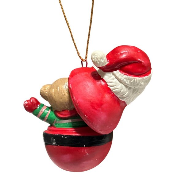 Assorted Christmas Bear & Santa Ornaments, Bundle of 5 - Picture 4 of 9